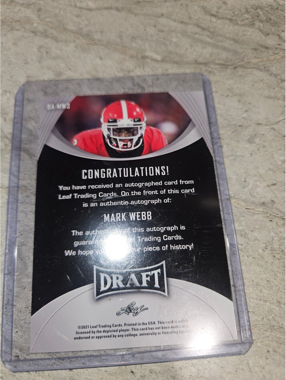 Mark Webb Autographed Rookie Football Trading Card - Picture 2 of 2
